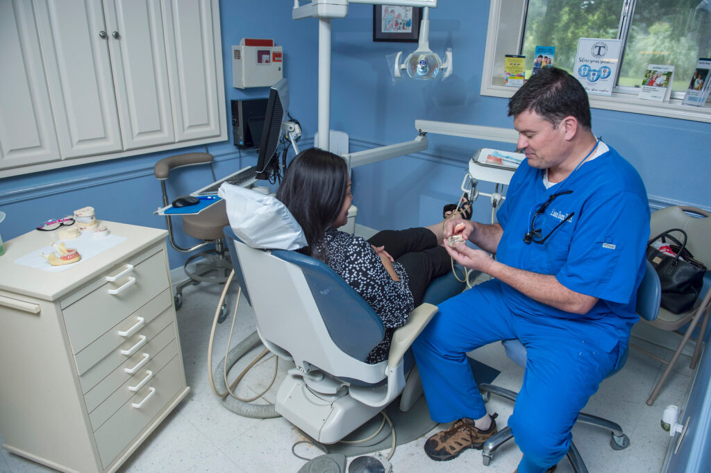 Dr. Toups doing Dental Crowns